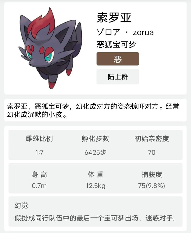 《口袋妖怪》黑白索罗亚克技能表是什么?