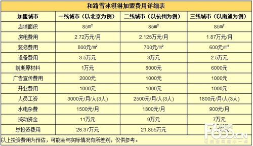 开一家冰淇淋店需要多少钱