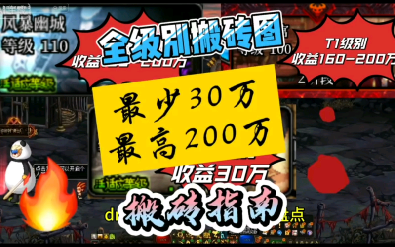 dnf满级后去哪搬砖赚钱